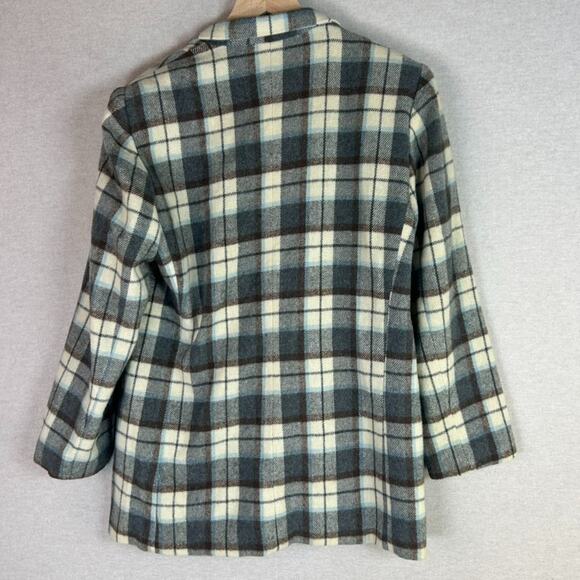 VTG White Stag Womens Plaid Wool Blend Blazer Size 12 English Countryside Preppy - Picture 4 of 9